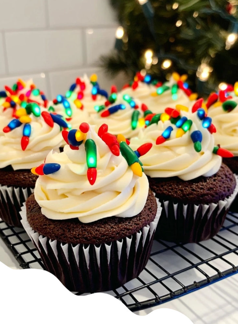 Christmas Lights Cupcakes