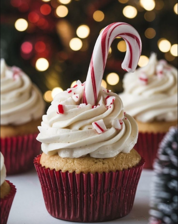 Peppermint Candy Christmas Cupcake